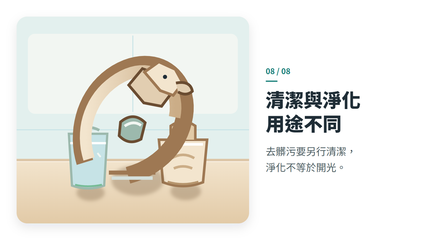 清潔與淨化 用途不同