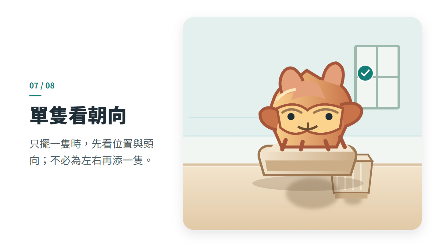 單隻看朝向