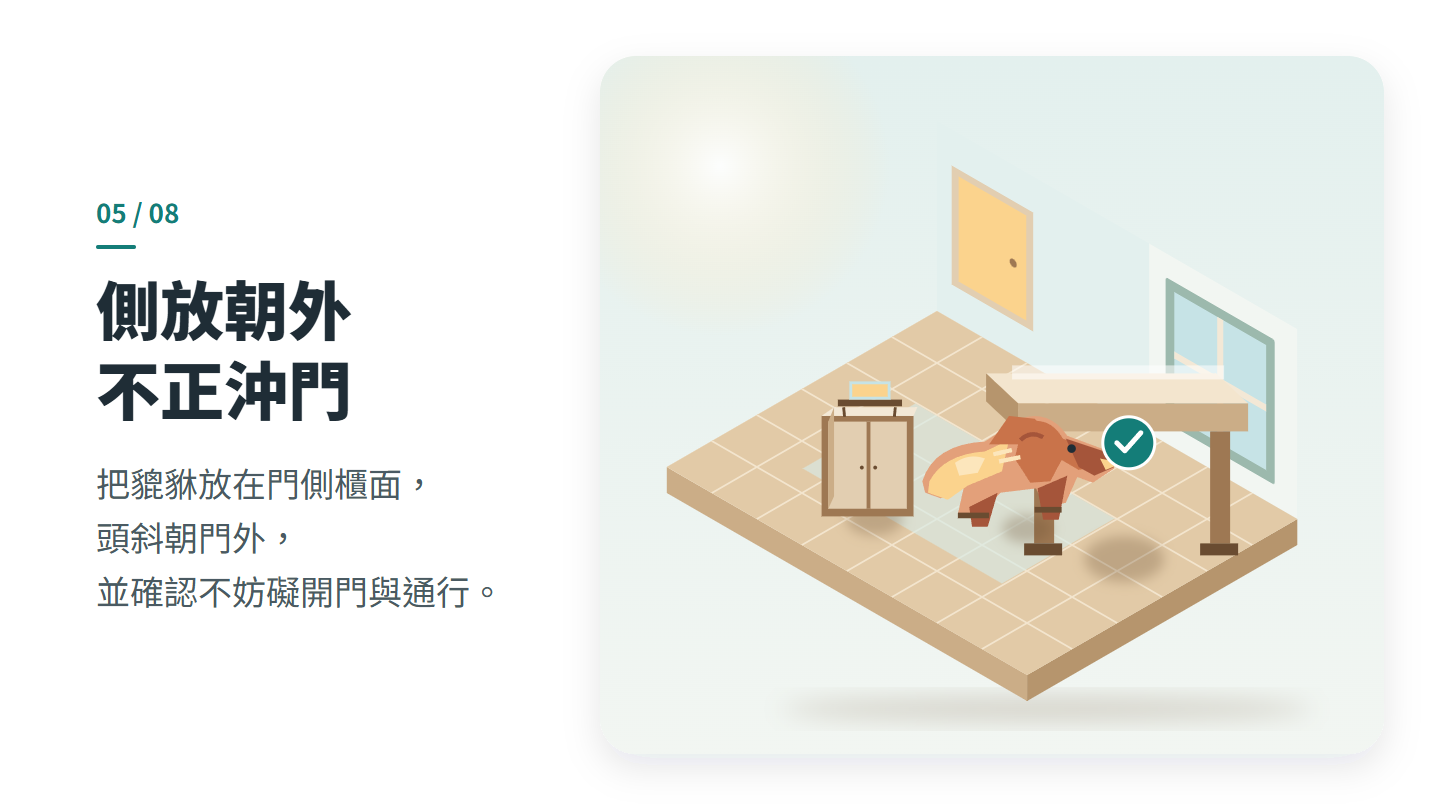 側放朝外 不正沖門